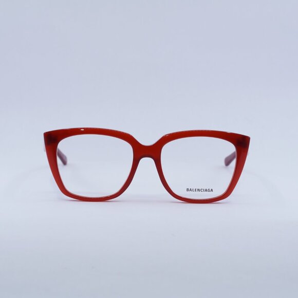 Balenciaga BB0062O 004 Eyeglasses 53mm Shiny Red Cat Eye Frame - Picture 4 of 11